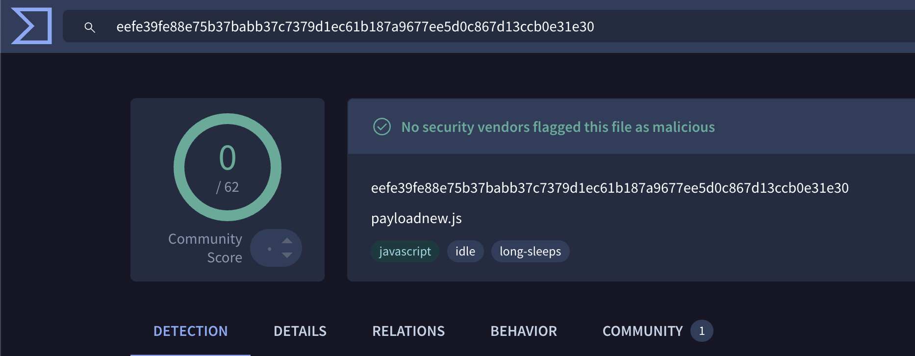 VirusTotal No Detection