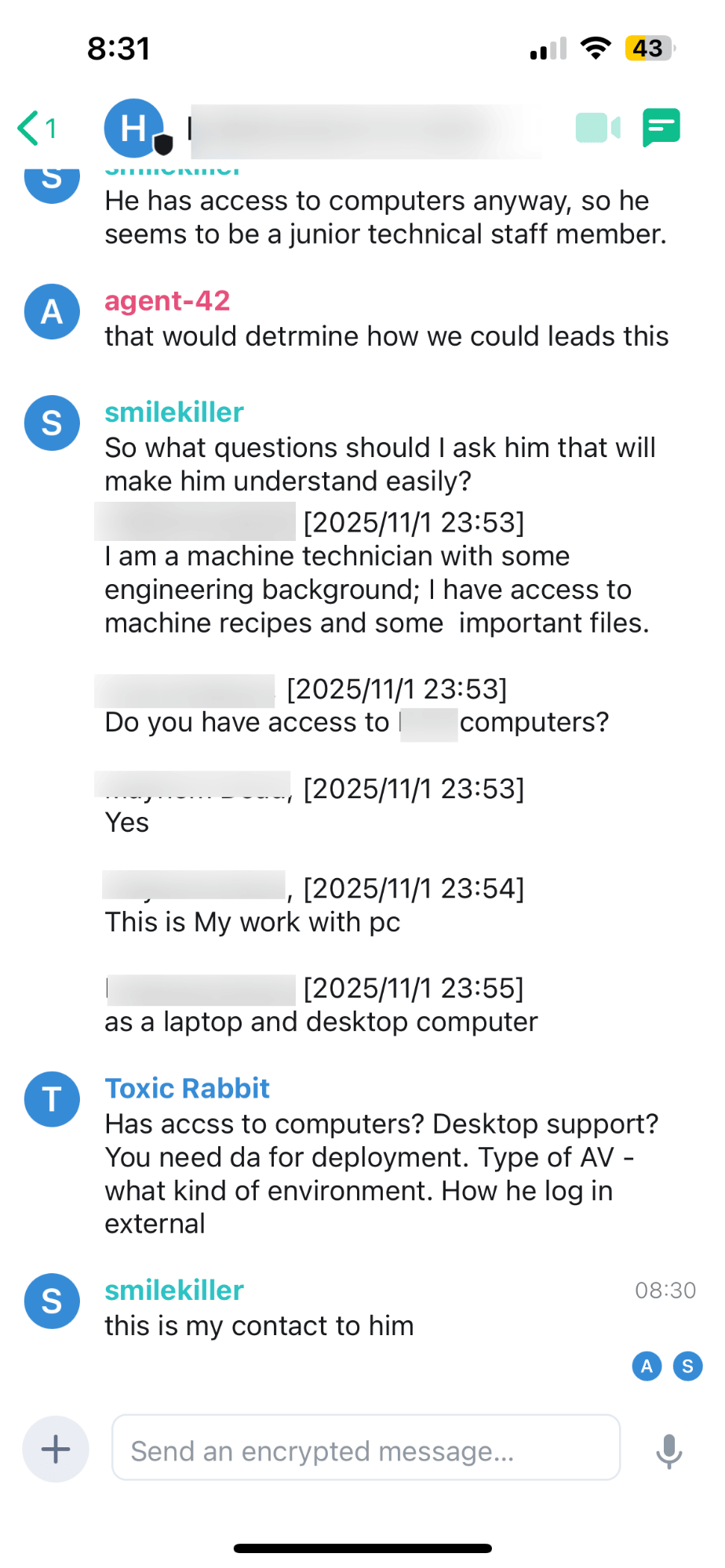 Insider Threat level of access conversation