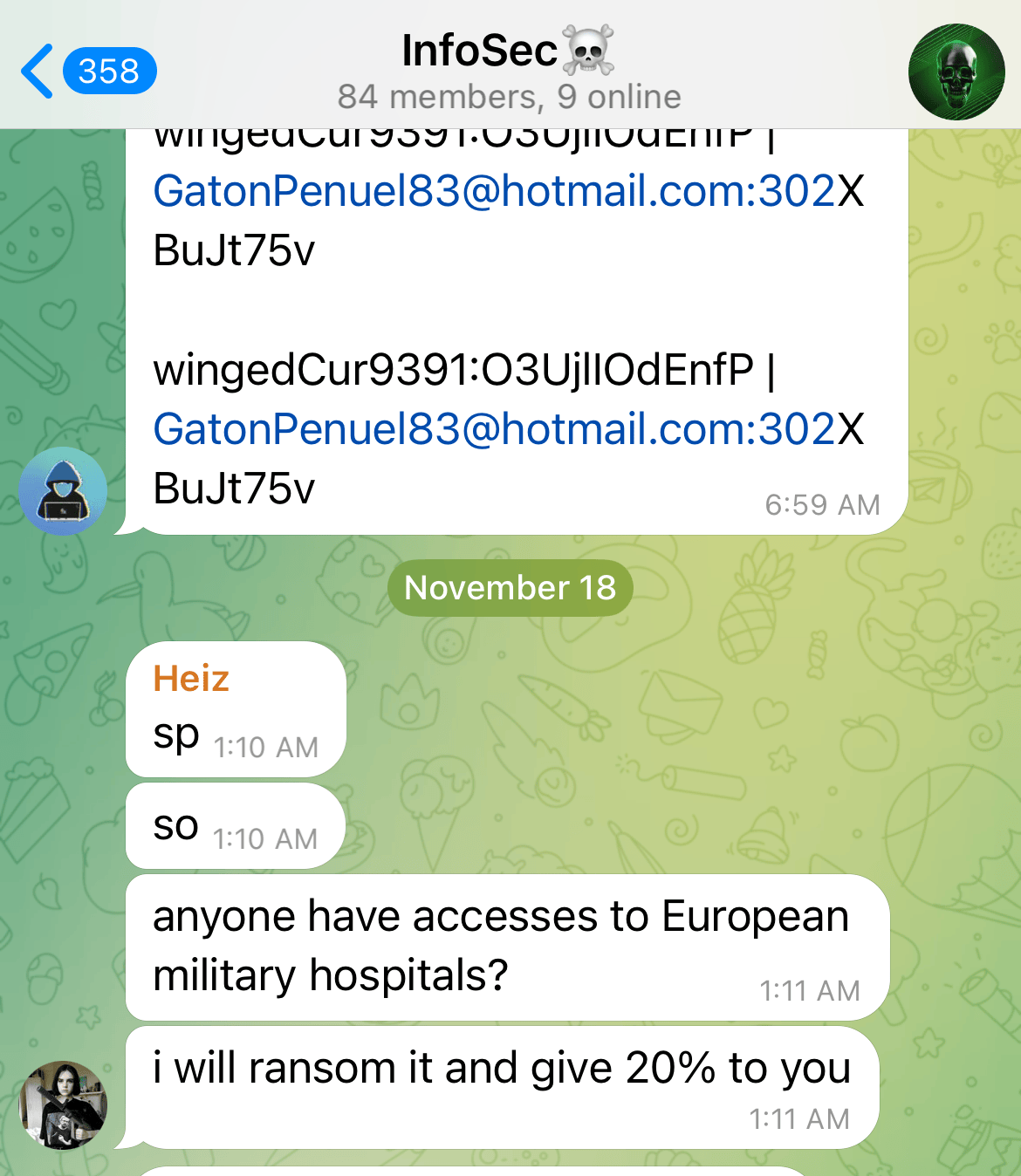 New ransomware group Telegram Channel