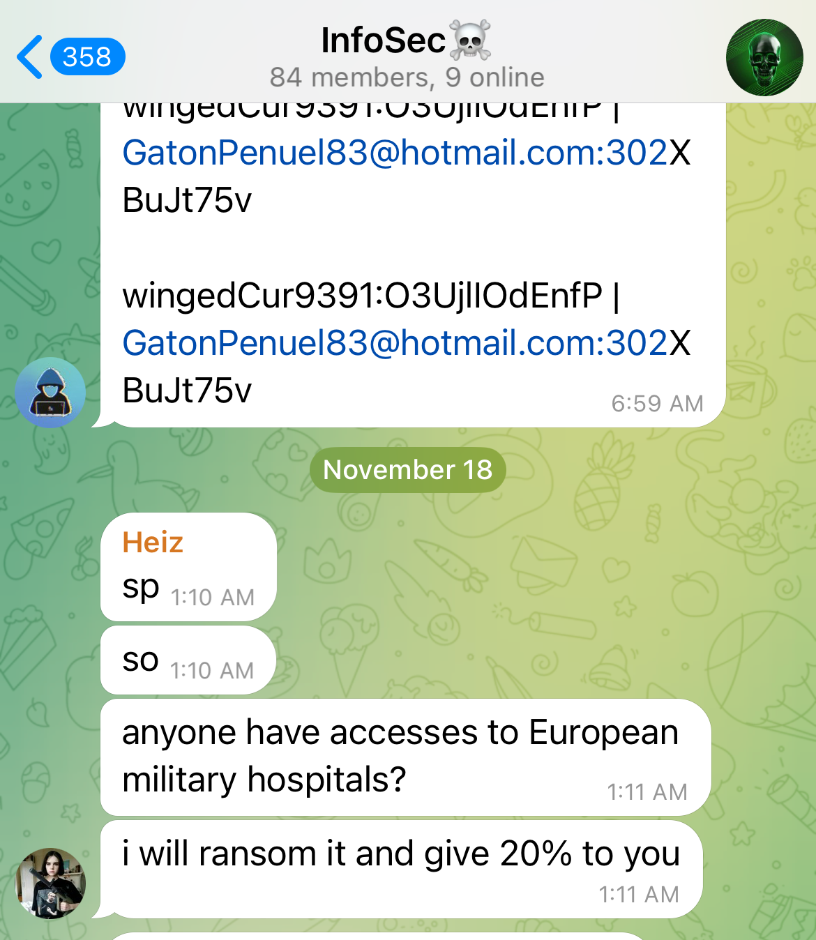 New ransomware group Telegram Channel